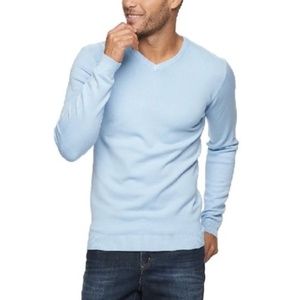 Xray Men's Powder Blue V-Neck Sweater